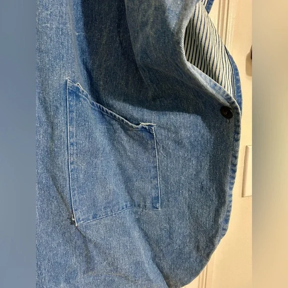 Vintage 1980’s Denim OSFA Zippered Poncho made in USA - Picture 5 of 12